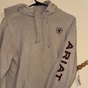 Ariat Heather Gray Hoodie with Maroon Accents